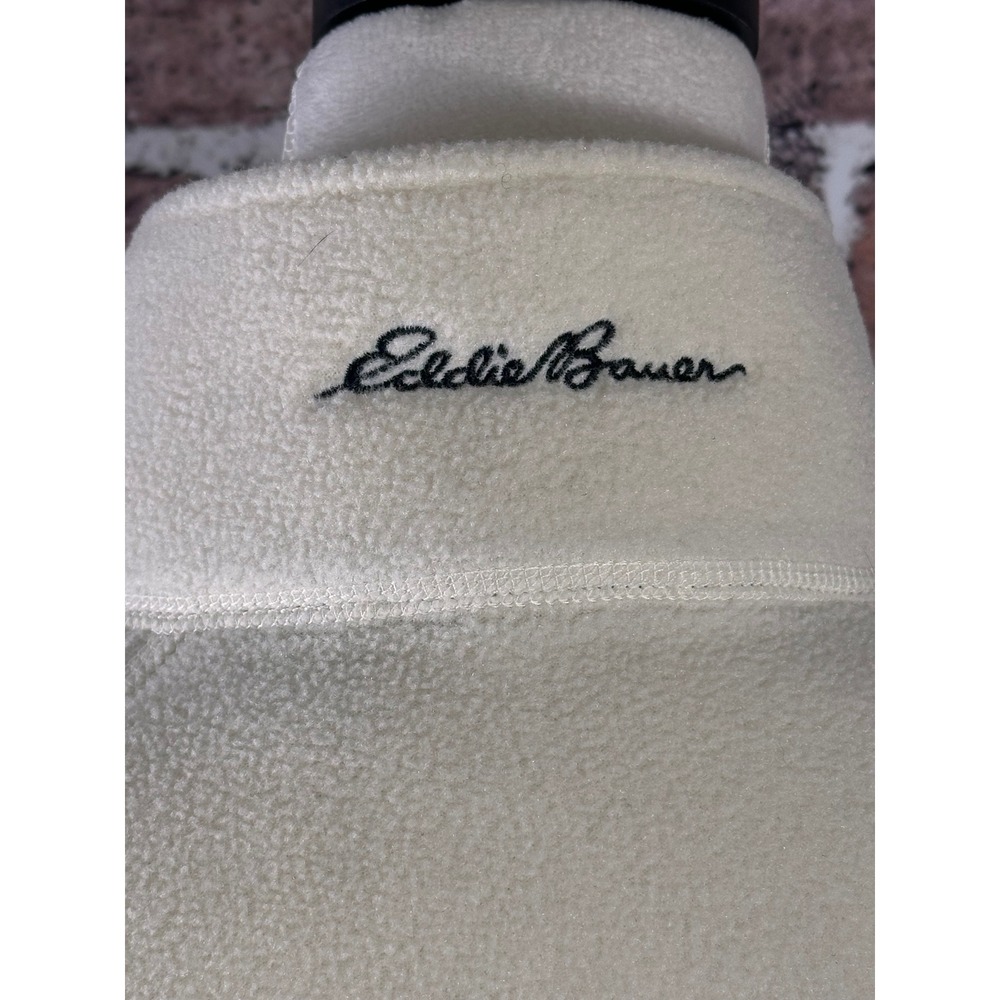 Eddie Bauer Polartec Fleece Vest Womens Medium Cream White Full Zip Outdoor - Picture 14 of 14